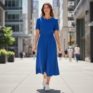 Elegant Blue Midi Dress